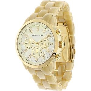 Michael Kori mother of pearl Jet Set watch